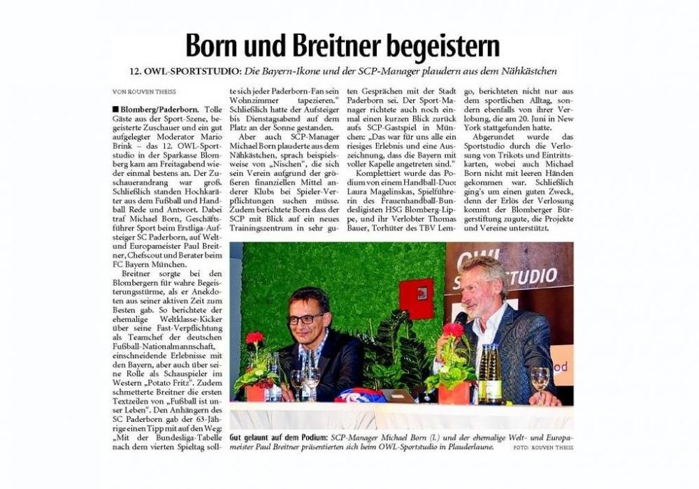 Neue Westfälische Zeitung: OWL-Sportstudio